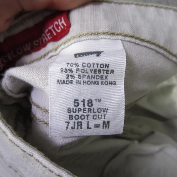 Levis 518 Superlow Stretch Jeans Womens 7 Medium Beige Boot Cut Y2K Retro Denim - Picture 10 of 11